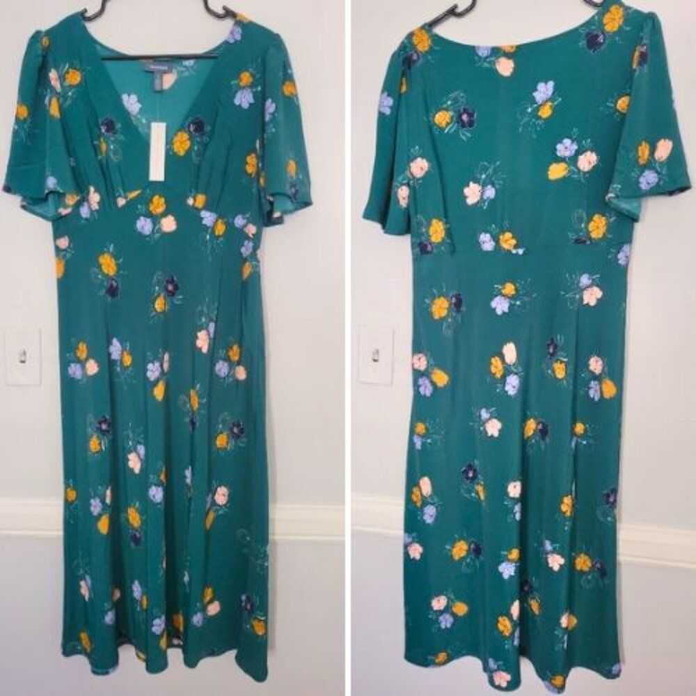 NWT Modcloth Time to Flounce Floral Midi Dress | L - Picture 3 of 4